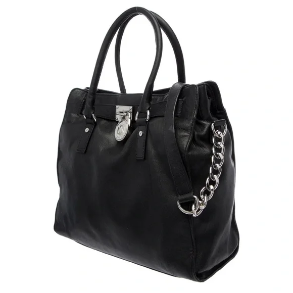 Michael Kors Black Satchel with Silver Accents - Picture 3 of 9